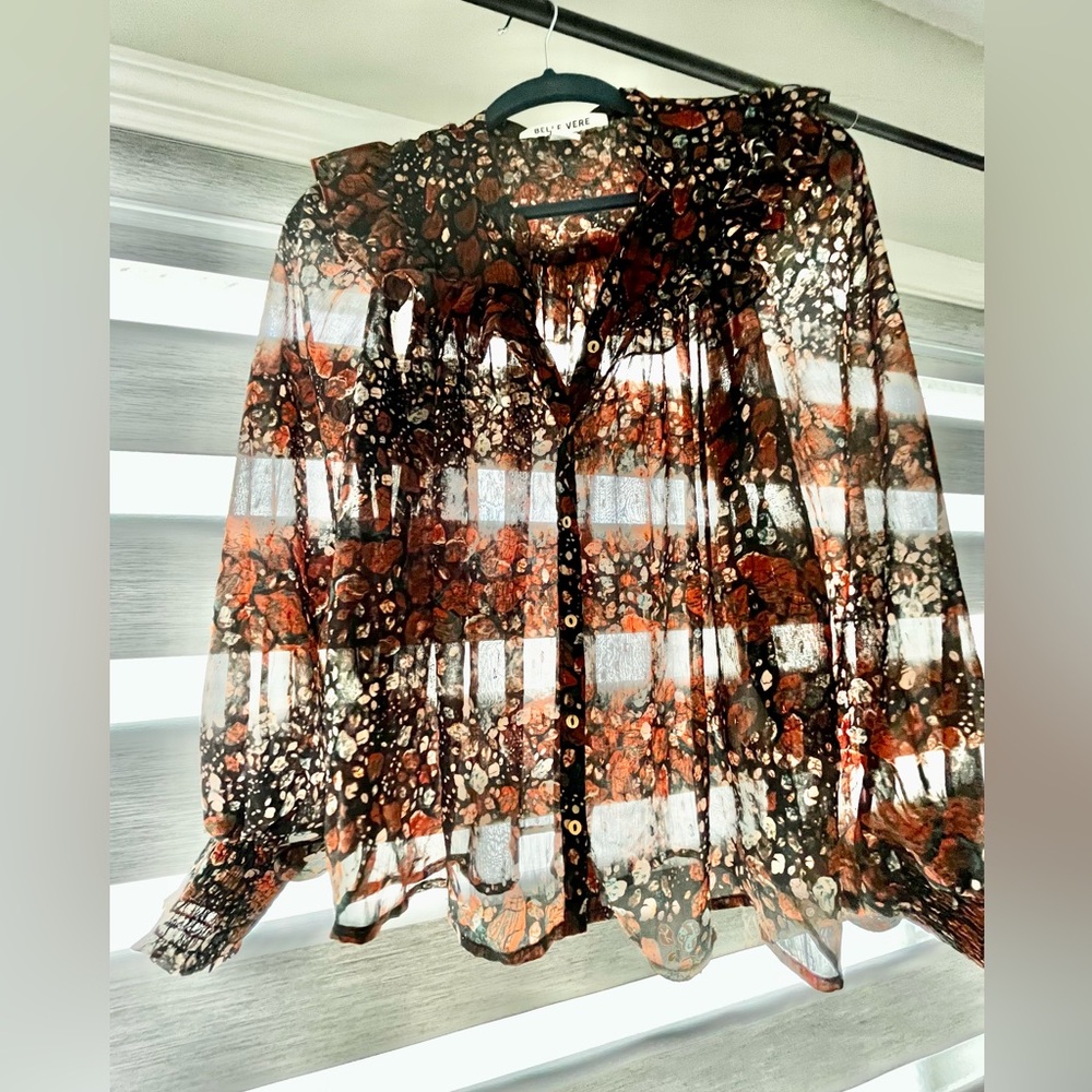 Sheer printed blouse